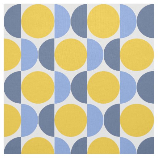Blue and Yellow Modern Geometric Fabric