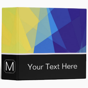 Blue and Yellow Modern Geometric Pattern Binder