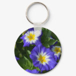 Blue and Yellow Morning Glories Keychain