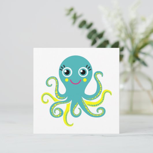 Blue and Yellow Octopus (Standing Front)