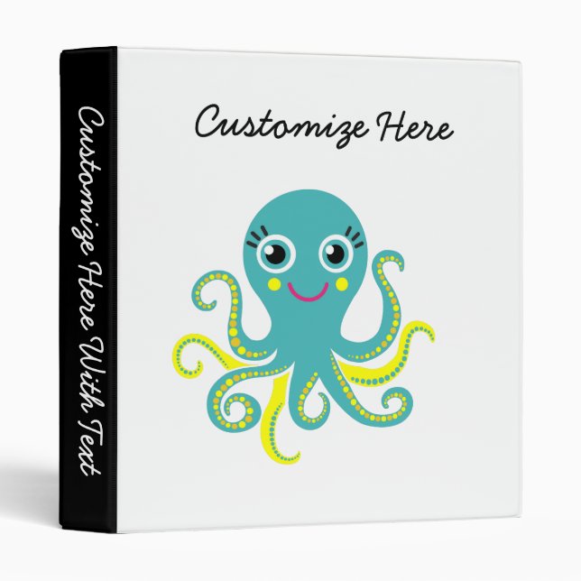 Blue and Yellow Octopus Binder (Front/Spine)