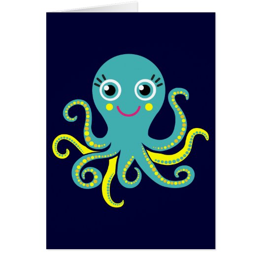 Blue and Yellow Octopus Cards (Front)