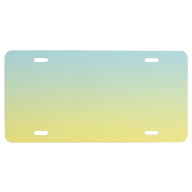 “Blue And Yellow Ombre” License Plate (Front)