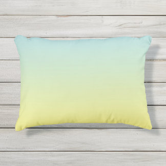 Blue And Yellow Ombre Outdoor Pillow