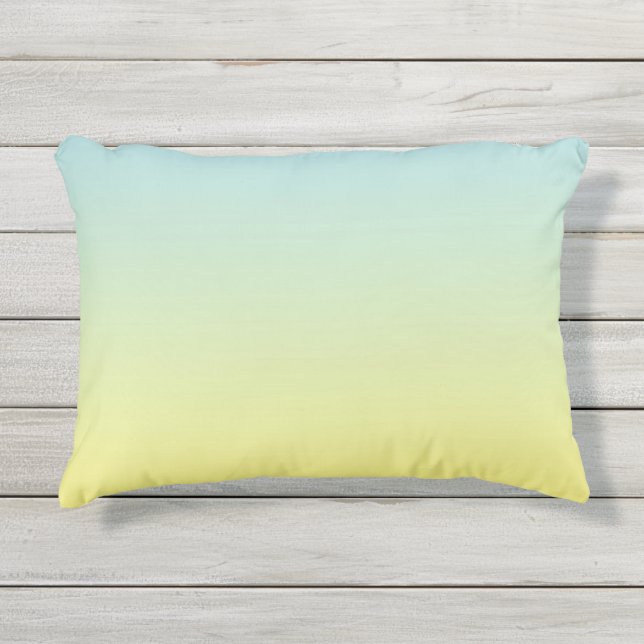 Blue And Yellow Ombre Outdoor Pillow (Front)