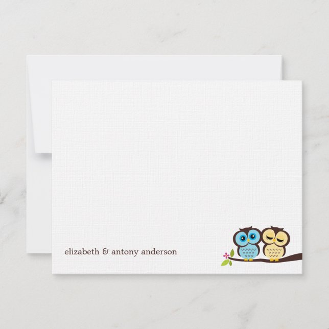 Blue and Yellow Owls Wedding (Front)