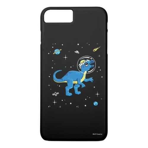Blue And Yellow Pachycephalosaurus Dinos In Space iPhone 8 Plus7 Plus Case