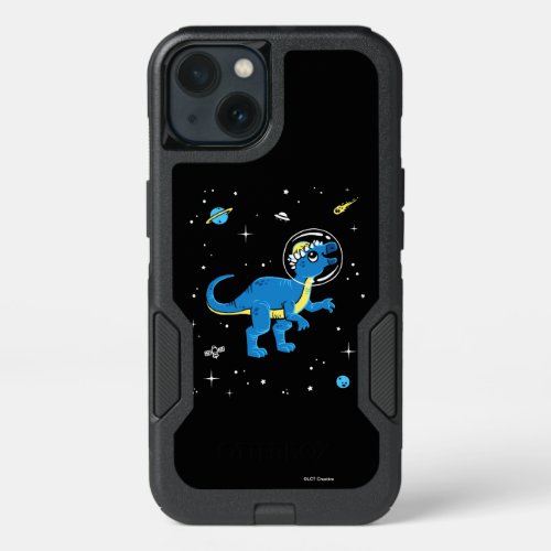 Blue And Yellow Pachycephalosaurus Dinos In Space iPhone 13 Case