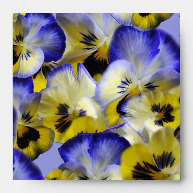 Blue and Yellow Pansies Envelope (Front)