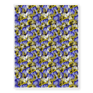Blue and Yellow Pansies Temporary Tattoos