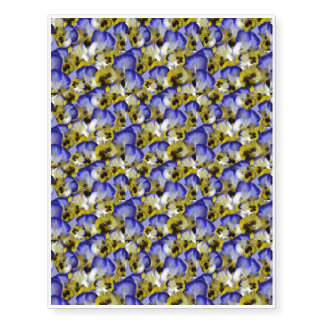 Blue and Yellow Pansies Temporary Tattoos