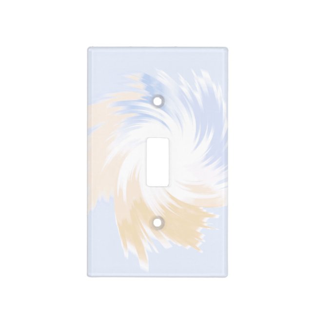 Blue and Yellow Pastel Spinning Shaped Light Switch Cover (Front)