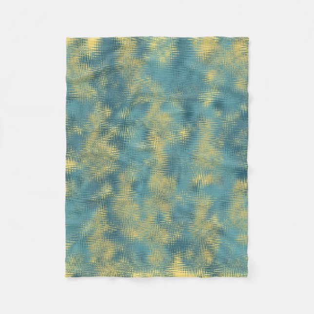blue and yellow pattern fleece blanket (Front)