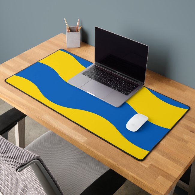 Blue and Yellow Pattern Ukraine Flag Desk Mat