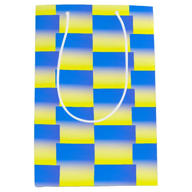 Blue and Yellow pattern Ukraine Inspired pro peace Medium Gift Bag (Front)