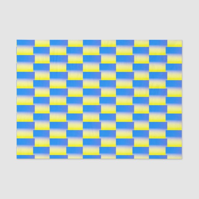 Blue and Yellow pattern Ukraine Inspired pro peace Tissue Paper (Front)