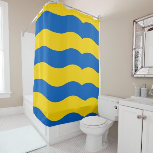 Blue and Yellow Pattern Ukrainian Flag  Shower Curtain