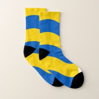 Blue and Yellow Pattern Ukrainian Flag Socks