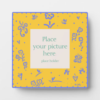 Blue and yellow phleur frame