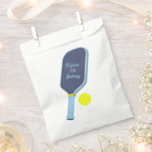 Blue and Yellow Pickleball Paddle Personalized Favor Bag