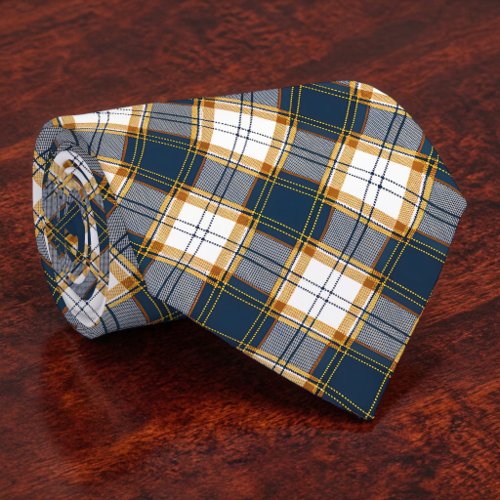 Blue and Yellow Plaid Necktie Tie