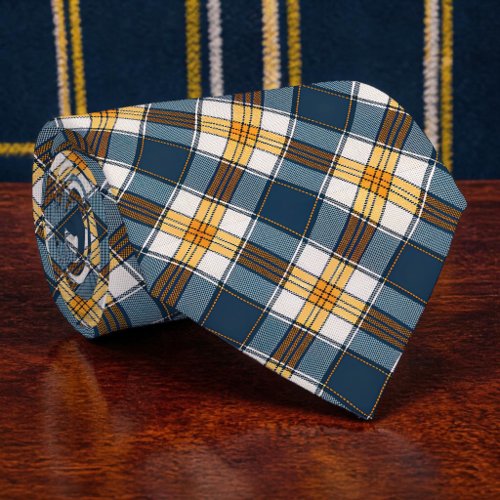 Blue and Yellow Plaid Necktie Tie