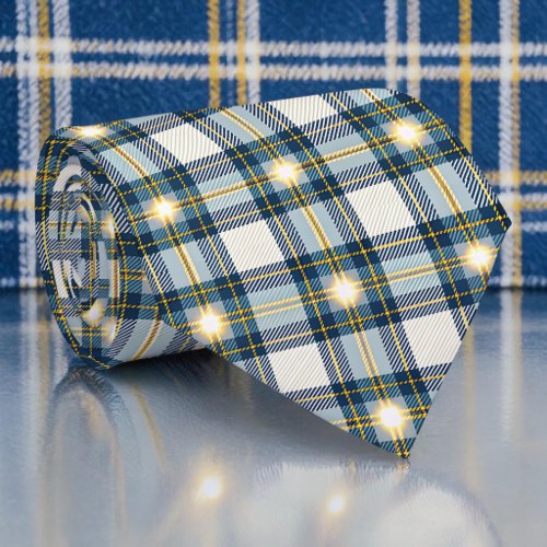 Blue and Yellow Plaid Necktie Tie