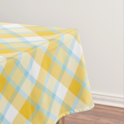 Blue and Yellow Plaid Tablecloth