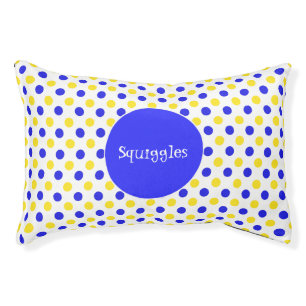 Blue and Yellow Polka Dots Custom Pet Bed