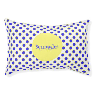 Blue and Yellow Polka Dots Custom Pet Bed