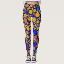 BLUE AND YELLOW PURPLE  Birthday Party Leggings