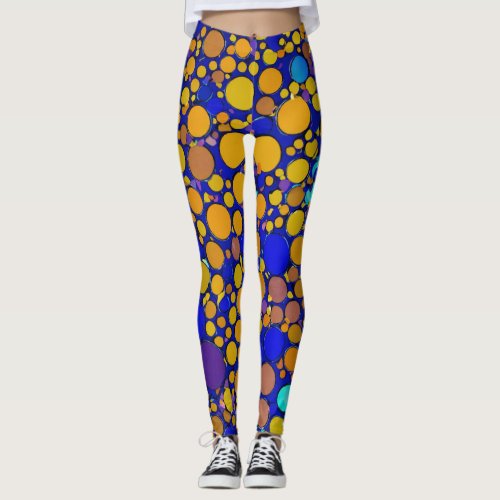 BLUE AND YELLOW PURPLE  Birthday Party Leggings