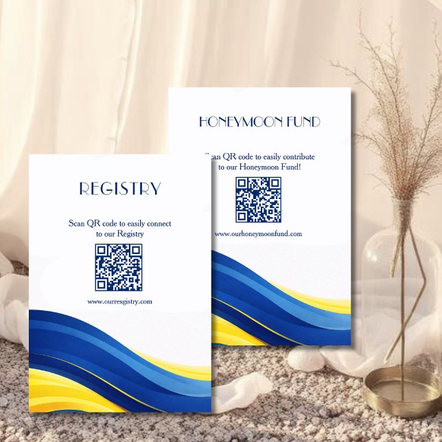 Blue and Yellow Registry & Honeymoon Fund Enclosure Card (Blue and Yellow Registry & Honeymoon Fund Enclosure Card )