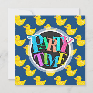 Blue and Yellow Rubber Duck, Ducky Invitation