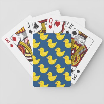 Blue And Yellow Rubber Duck  Ducky Playing Cards by Birthday_Party_House at Zazzle