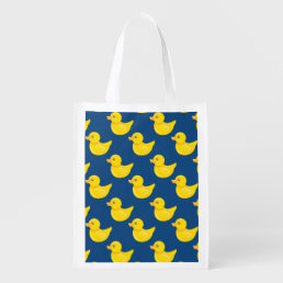Blue and Yellow Rubber Duck, Ducky Reusable Grocery Bag