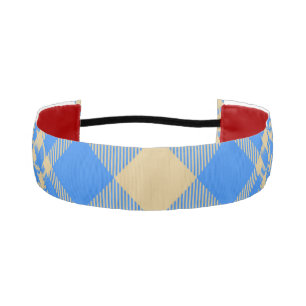 Blue and Yellow Scottish Tartan Plaid Athletic Headband