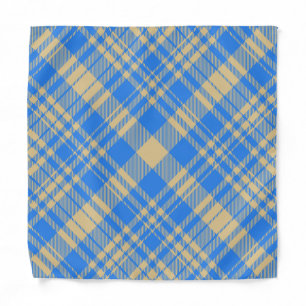 Blue and Yellow Scottish Tartan Plaid Bandana