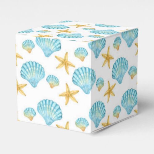 Blue and Yellow Sea Life Nautical Favor Boxes