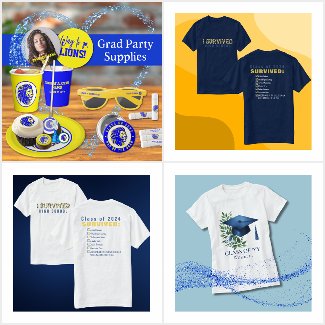 Blue and Yellow Senior Gifts and Grad Party