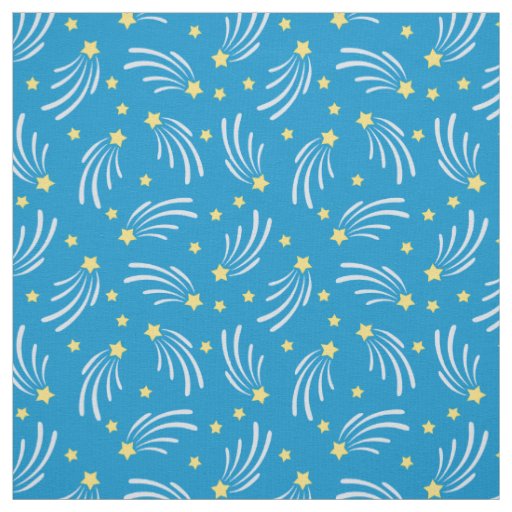 Blue and Yellow Shooting Star Fabric by the Yard