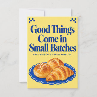 Blue and Yellow Small Batch Bakery Thank You Inser Invitation