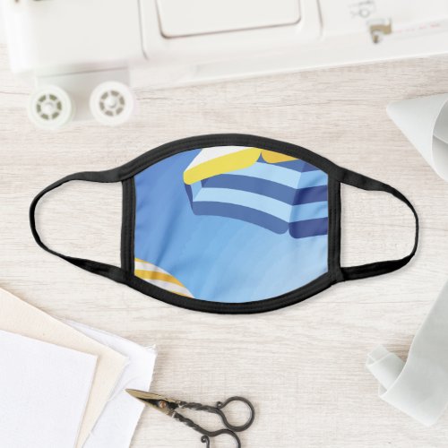 Blue And Yellow Standard Beach Umbrella Face Mask