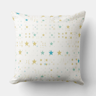 Blue and Yellow Stars Throw Pillow