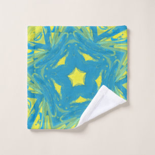 Blue and Yellow Stars washcloth