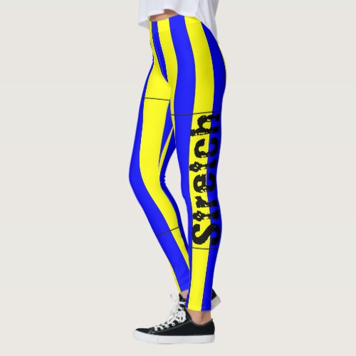 Blue and Yellow Stretch Leggings