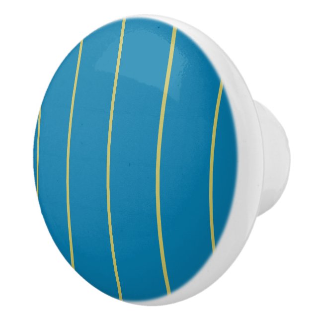 Blue and Yellow Stripes Ceramic Knob (Right)
