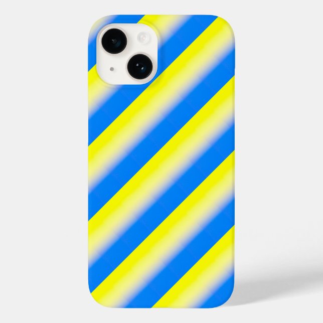 Blue and Yellow stripes Ukraine Inspiration modern Case-Mate iPhone Case (Back)