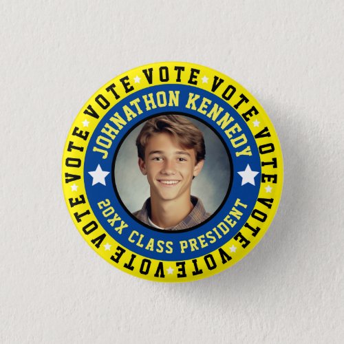 Blue and Yellow Student Body Campaign Button