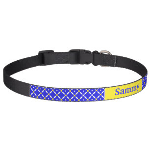 Blue and Yellow Stylish Custom Pet Collar